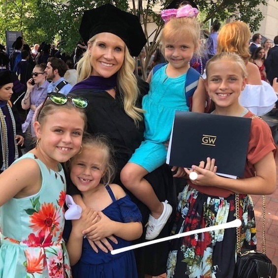 Carrie Rist GWU Graduation With Kids